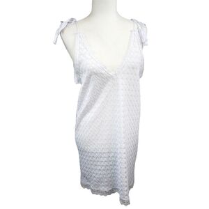 SERRA Lace Slip Crocheted Dress White Size S